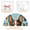 Dog Icon Christmas Tree Skirt with Pom Pom Trim Xmas Tree Skirt for Holiday Party Soft Christmas Decorations Christmas Tree Mat Base Cover for New Yea Decoration view 4