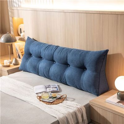 Reading Soft Pillow,Long Bed Rest Back Support Cushion for Pregnancy,Headboard Sitting Up Pillow for Watching TV(Size:100x20x45cm(39x7.8x17.8),Color:Dark Blue)