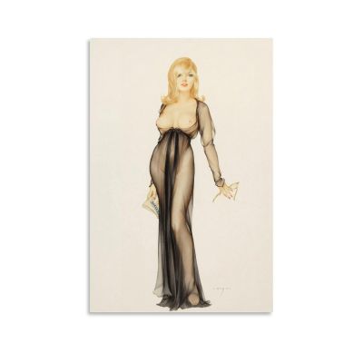 AAHARYA Alberto Vargas Poster Pinup Girl Painting Vintage Art Canvas Print (13) Canvas Painting Posters And Prints Wall Art Pictures for Living Room Bedroom Decor 08x12inch(20x30cm) Unframe-style