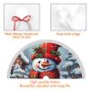 Red Snowman Scraf Christmas Tree Skirt 36" Xmas Tree Skirt Gorgeous Edge Tassel Christmas Tree Mat for Holiday Party Christmas Decorations for Xmas Tree Christmas Ornaments view 4