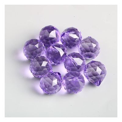 Chandelier Crystal Prisms Pendants Crystal Ball Prism Window Sun Catchers Ball Pendant for Hanging Chandelier Crystal Prisms Pendants (Color : 10pcs-Purple, Size : 40mm Ball)