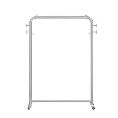 Adjustable Garment Rack Light Luxury Ground Coat Rack Home Simple Sun Rack Student Dormitory Bedroom Hanging Clothes Rack Multifunctional Rack With Wheels Standing Hanger (Color : Silver, Size : 100