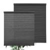 Persilux Custom 100% Blackout Cellular Shades Cordless Room Darkening Blinds for Windows (Black, 41.5"W x 48"H) 1.8" Single Honeycomb Window Shades Thermal Insulated Blinds for Windows, Bedroom, Doors view 1