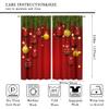 Christmas Curtains,Winter Christmas Themed Fir Tree Branches and Colorful Ball Pattern Print Curtains Home Bedroom Living Room Kitchen Decoration,Red 42x54 Inch view 2