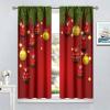 Christmas Curtains,Winter Christmas Themed Fir Tree Branches and Colorful Ball Pattern Print Curtains Home Bedroom Living Room Kitchen Decoration,Red 42x54 Inch view 4