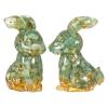 TUMBEELLUWA Pack of 2 Rabbit Crystal Figurine Resin Easter Bunny Statue Healing Spiritual Gift Animal Ornament for Home Office Decoration, Green Aventurine view 1