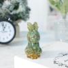 TUMBEELLUWA Pack of 2 Rabbit Crystal Figurine Resin Easter Bunny Statue Healing Spiritual Gift Animal Ornament for Home Office Decoration, Green Aventurine view 3