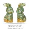 TUMBEELLUWA Pack of 2 Rabbit Crystal Figurine Resin Easter Bunny Statue Healing Spiritual Gift Animal Ornament for Home Office Decoration, Green Aventurine view 4