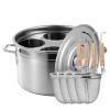 HMWOKPOT Commercial Pasta Cooker Insert Set, Stainless Steel Pasta Pot & Insert Strainer Basket Cookware for Home Kitchen Cooking Tool,45cm 5 Holes view 1