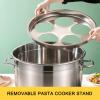 HMWOKPOT Commercial Pasta Cooker Insert Set, Stainless Steel Pasta Pot & Insert Strainer Basket Cookware for Home Kitchen Cooking Tool,45cm 5 Holes view 3