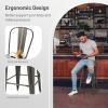 Giantex Metal Bar Stools Set of 4, 30" Bar Height Modern Industrial Barstools w/Removable Bucket Back & Footrest, High Back Bar Dining Chairs with Rubber Foot Pads for Kitchen Home Bar, Charcoal Grey view 4