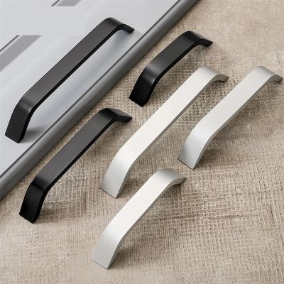 Aluminum Handles Modern Minimalist Cupboard Wardrobe Drawer Door Knobs Cabinet Pulls Furniture Hardware Handle 1Pcs (Color : 01-128mm Size as Shown in Figure 2)
