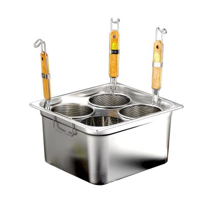 HMWOKPOT Stainless Steel Pasta Pot Insert Cookware, Pasta Cooker Set Cooking Tool with Insert Strainer Basket & Lid for Home Kitchen,A,4 Holes