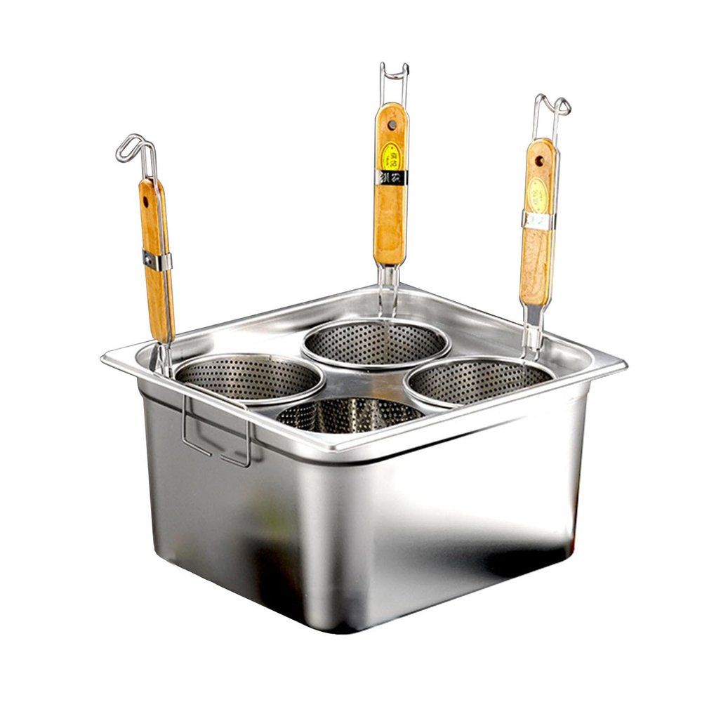 HMWOKPOT Stainless Steel Pasta Pot Insert Cookware, Pasta Cooker Set Cooking Tool with Insert Strainer Basket & Lid for Home Kitchen,A,4 Holes