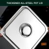 HMWOKPOT Stainless Steel Pasta Pot Insert Cookware, Pasta Cooker Set Cooking Tool with Insert Strainer Basket & Lid for Home Kitchen,A,4 Holes view 4