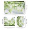 4Pcs Rustic Tree Bamboo Shower Curtain Sets with Non-Slip Rugs, Toilet Lid Cover and Bath Mat, Modern Sunshine Beautiful Natural Plant Bathroom Decor Set Waterproof Shower Curtains with 12 Hooks view 3