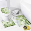 4Pcs Rustic Tree Bamboo Shower Curtain Sets with Non-Slip Rugs, Toilet Lid Cover and Bath Mat, Modern Sunshine Beautiful Natural Plant Bathroom Decor Set Waterproof Shower Curtains with 12 Hooks view 4