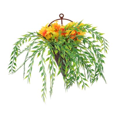 ABOOFAN Front Door Hanging Artificial Flower Basket Simulation Floral Arrangement for Indoor and Outdoor Decor for Living Room Office Wall Decoration