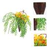 ABOOFAN Front Door Hanging Artificial Flower Basket Simulation Floral Arrangement for Indoor and Outdoor Decor for Living Room Office Wall Decoration view 2