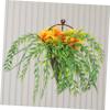 ABOOFAN Front Door Hanging Artificial Flower Basket Simulation Floral Arrangement for Indoor and Outdoor Decor for Living Room Office Wall Decoration view 4