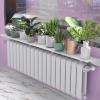 AHDFY White Radiator Shelf,Radiator Shelves,Radiator Floating Shelf,Storage Shelf Vertical Slats,Dustproof Heater Cover,No Drilling Required with Easy to Fit Bracket for Home Office,110cm view 2
