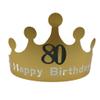 SPRICEMQC 80th Birthday Hat Paper Crown Golden King Crowns Gold Foil Party Crown Hat Cap for Birthday Celebration Photo Props view 3