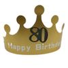 SPRICEMQC 80th Birthday Hat Paper Crown Golden King Crowns Gold Foil Party Crown Hat Cap for Birthday Celebration Photo Props view 4