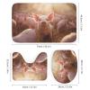 4Pcs Sunshine Piggy Shower Curtain Sets for Bathroom,Farmhouse Pig Cute Funny Animals Shower Curtain,Non-Slip Bathroom Rugs,Lid Toilet Cover,Bath Mat,Bathroom Decor Set Accessories view 3