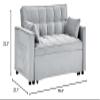 55" Loveseat Pull Out Couch, Modern Sleeper Sofa Couch w/Pull Out Bed Velvet Convertible Sleeper Sofa Bed, Tuft Futon Sofa Couch w/Pillows & Side Pockets Small Space, Living Room, Apartment view 3