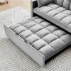 55" Loveseat Pull Out Couch, Modern Sleeper Sofa Couch w/Pull Out Bed Velvet Convertible Sleeper Sofa Bed, Tuft Futon Sofa Couch w/Pillows & Side Pockets Small Space, Living Room, Apartment view 4