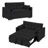 55" Loveseat Pull Out Couch, Modern Sleeper Sofa Couch w/Pull Out Bed Velvet Convertible Sleeper Sofa Bed, Tuft Futon Sofa Couch w/Pillows & Side Pockets Small Space, Living Room, Apartment view 1