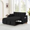 55" Loveseat Pull Out Couch, Modern Sleeper Sofa Couch w/Pull Out Bed Velvet Convertible Sleeper Sofa Bed, Tuft Futon Sofa Couch w/Pillows & Side Pockets Small Space, Living Room, Apartment view 2