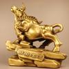 TRUFAS Feng Shui Scuplture Home Office Decor Brass Wall Street Bull Statues for Stock Market Decor Bulls Figurines view 1