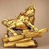TRUFAS Feng Shui Scuplture Home Office Decor Brass Wall Street Bull Statues for Stock Market Decor Bulls Figurines view 4