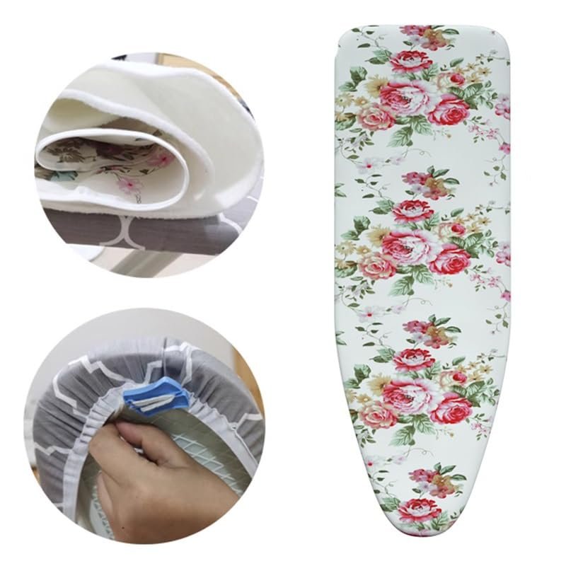 WInara Replacement Cover for Iron Board, 100% Cotton Ironing Board Cover and Pad, Heat Resistance Covers, 36x12inch 39x13inch 43x13inch 48x15inch Ironing Cloth (Color : D, Size : 36x12in (90x30cm))