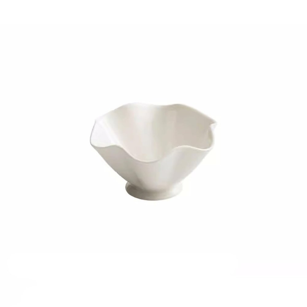 TOOSII Pasta Bowl White Porcelain Salad Bowl Kitchen Geometric Bowl Household Dessert Bowl Fruit Salad Bowl Commercial Snack Bowl Bowls for Kitchen