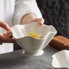 TOOSII Pasta Bowl White Porcelain Salad Bowl Kitchen Geometric Bowl Household Dessert Bowl Fruit Salad Bowl Commercial Snack Bowl Bowls for Kitchen view 4