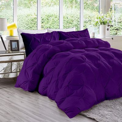 Rich Home 5 Piece Oversized King Plus Comforter Set 5 Pieces Comforter Oversized King Plus 128x120 Size Purple Bedding Sets for All Season 4 Pillowcases
