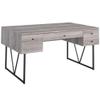 MAKLAINE 4-Drawer Contemporary Wooden Writing Desk in Gray and Black view 1