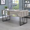 MAKLAINE 4-Drawer Contemporary Wooden Writing Desk in Gray and Black view 2