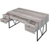 MAKLAINE 4-Drawer Contemporary Wooden Writing Desk in Gray and Black view 4