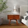 Alpine Furniture Flynn 2-Drawer Mahogany and Veneer Small Nightstand with Legs, Chestnut view 1