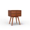 Alpine Furniture Flynn 2-Drawer Mahogany and Veneer Small Nightstand with Legs, Chestnut view 3