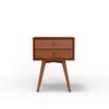 Alpine Furniture Flynn 2-Drawer Mahogany and Veneer Small Nightstand with Legs, Chestnut view 4
