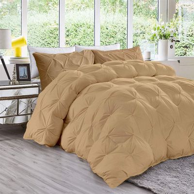 Rich Home 5 Piece Alaskan King Comforter Set 5 Pieces Comforter Alaskan King 132x120 Size Taupe Bedding Sets for All Season 4 Pillowcases