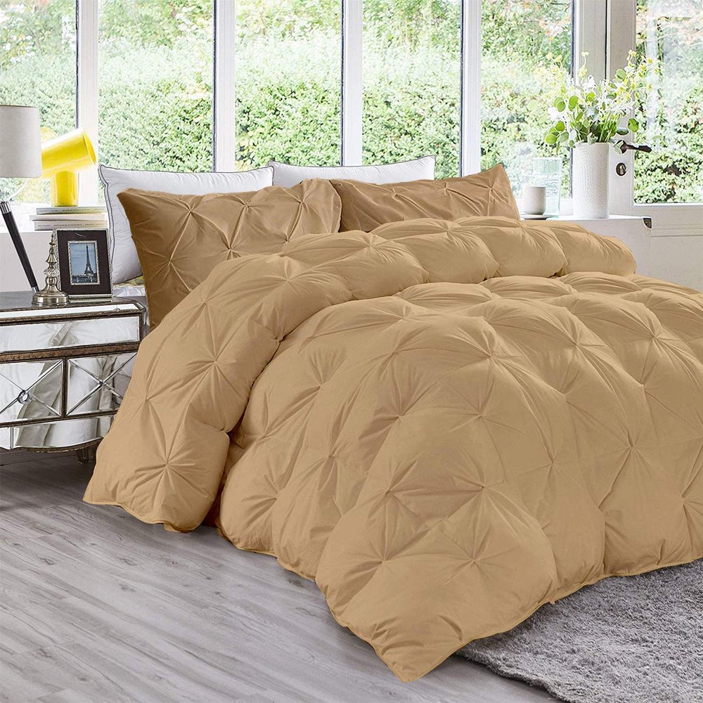 Rich Home 5 Piece Alaskan King Comforter Set 5 Pieces Comforter Alaskan King 132x120 Size Taupe Bedding Sets for All Season 4 Pillowcases