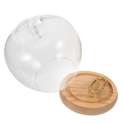 Christmas Crafts Home Decor Micro Landscape Glass Dome Glass Dome Glass Dome Cloche with Wooden Base Glass Dome Display Case Display Cloche Plastic Cover Preserved Flower