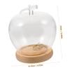 Christmas Crafts Home Decor Micro Landscape Glass Dome Glass Dome Glass Dome Cloche with Wooden Base Glass Dome Display Case Display Cloche Plastic Cover Preserved Flower view 3
