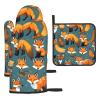 Many Foxes Oven Mitts and Pot Holders SetUltimate Heat Resistant Set for Kitchen and Dining view 1