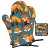 Many Foxes Oven Mitts and Pot Holders SetUltimate Heat Resistant Set for Kitchen and Dining view 2